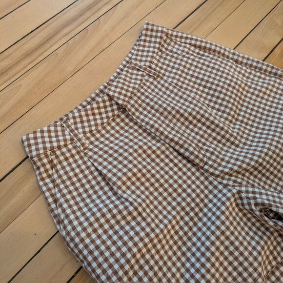 Brixton Victory Shorts - Brown Gingham - Size 25 - Picture 6 of 7